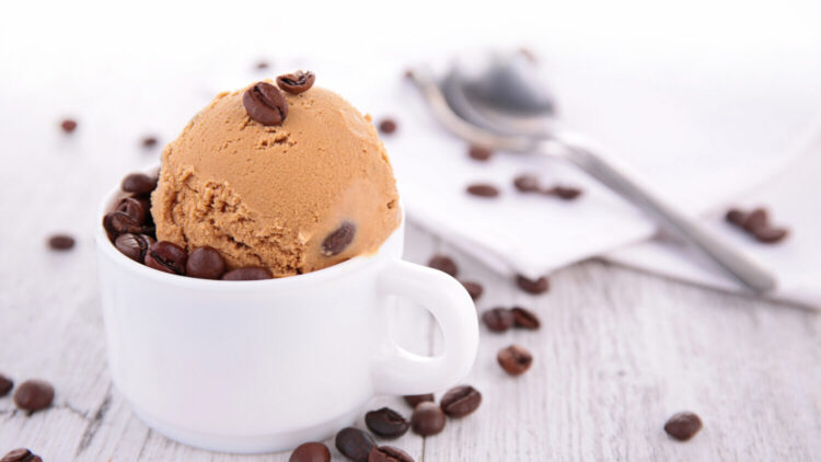 coffee ice cream in cup